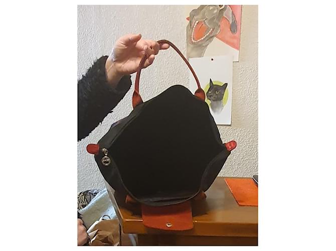 Borsa a mano Longchamp Pliage Blu Navy e Rossa - vista 3