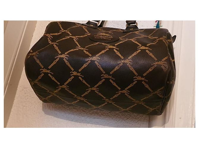 Borsa Bowling Longchamp in Pelle Marrone - vista 4