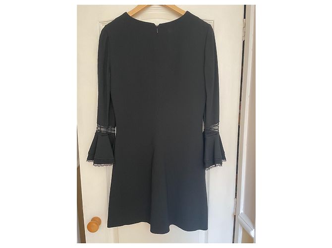 Saint Laurent Schwarzes Viscose Kleid mit Schleife - Ansicht 10