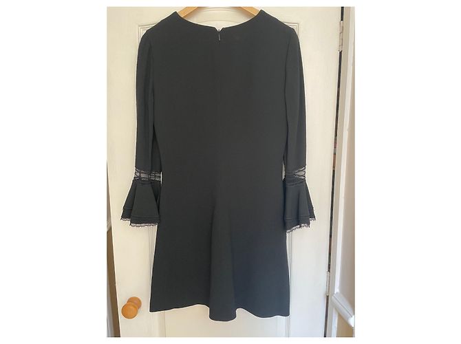 Saint Laurent Schwarzes Viscose Kleid mit Schleife - Ansicht 13