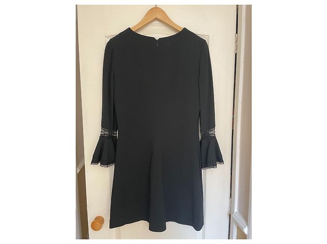 Saint Laurent Schwarzes Viscose Kleid mit Schleife - Ansicht 15