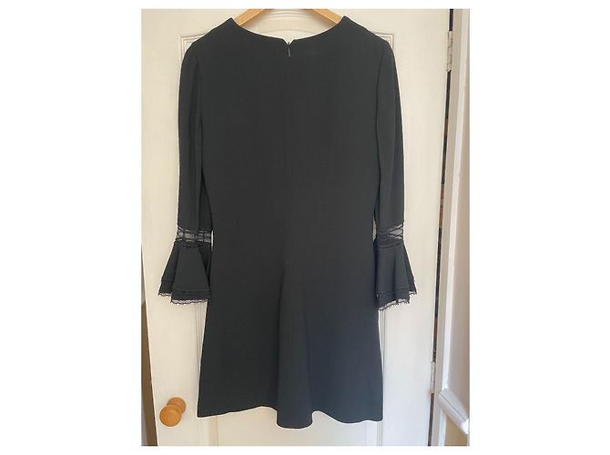 Saint Laurent Schwarzes Viscose Kleid mit Schleife - Ansicht 3