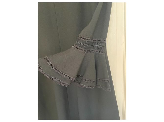 Saint Laurent Schwarzes Viscose Kleid mit Schleife - Ansicht 4