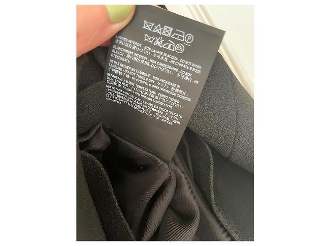 Saint Laurent Schwarzes Viscose Kleid mit Schleife - Ansicht 8