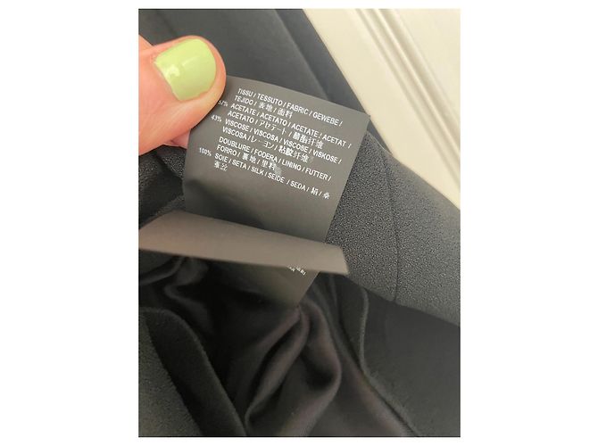 Saint Laurent Schwarzes Viscose Kleid mit Schleife - Ansicht 9