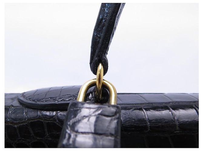 Hermès Kelly 35 in raro coccodrillo per collezionisti Nero - vista 3