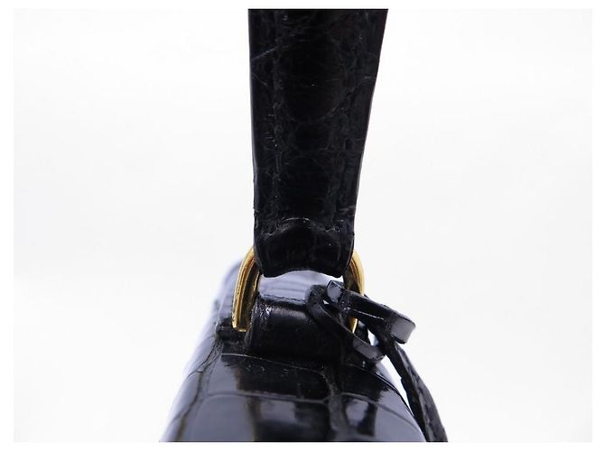 Hermès Kelly 35 in raro coccodrillo per collezionisti Nero - vista 6