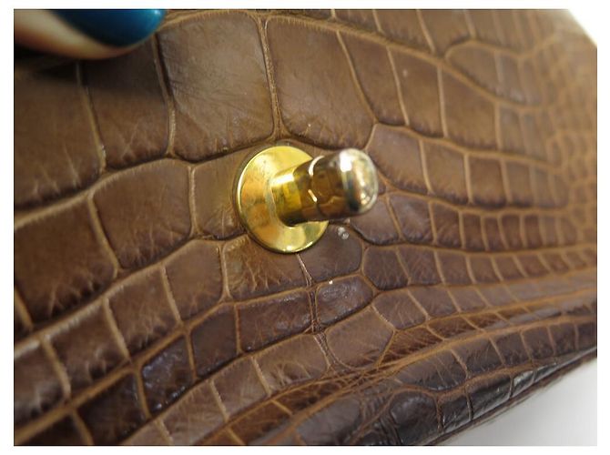 Chanel TIMELESS / CLASSICA BORSA A MANO IN COCCODRILLO Marrone - vista 9