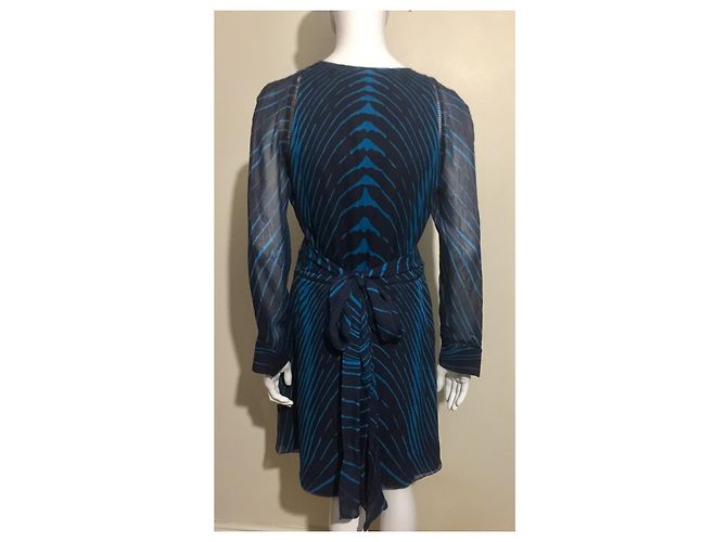 Diane Von Furstenberg Vestido de seda DvF Glenna Azul marino Turquesa - vista 2