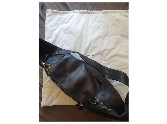 Borsa Croissant Lemaire in pelle nera Nero - vista 5