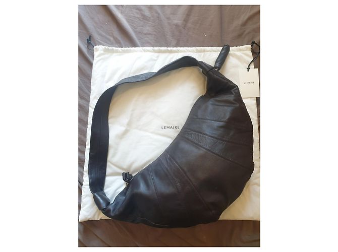 Borsa Croissant Lemaire in pelle nera Nero - vista 6