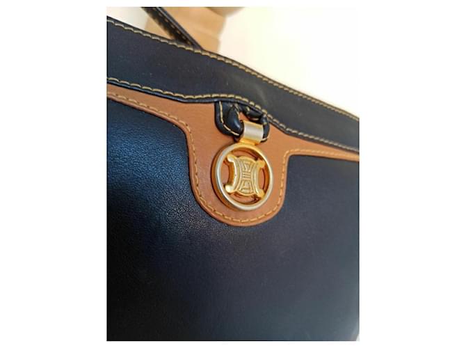 Céline Celine Paris borsa tracolla Beige Blu scuro - vista 7