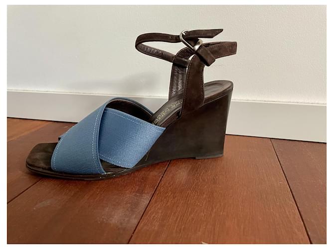 Sandali con zeppa Philippe Model blu jeans - vista 4