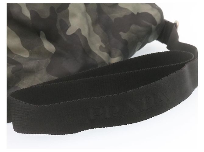 PRADA Borsa a tracolla Camouflage Nylon Grigio Auth ar4613 - vista 7
