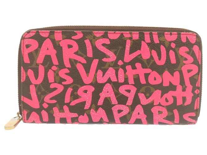 Zippy LOUIS VUITTON Portafoglio con zip e monogramma Graffiti Rosa M93710 LV Auth ar4814 - vista 2