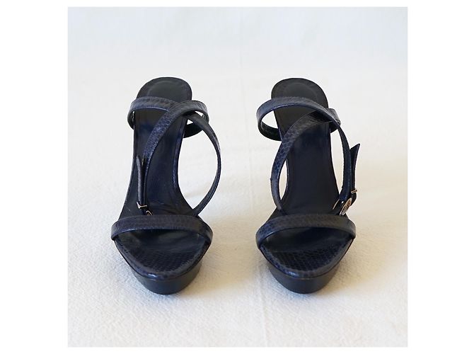 Sandali Jil Sander in pelle di serpente blu notte 35 Blu navy - vista 2