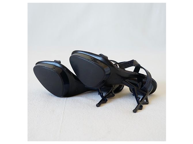 Sandali Jil Sander in pelle di serpente blu notte 35 Blu navy - vista 5