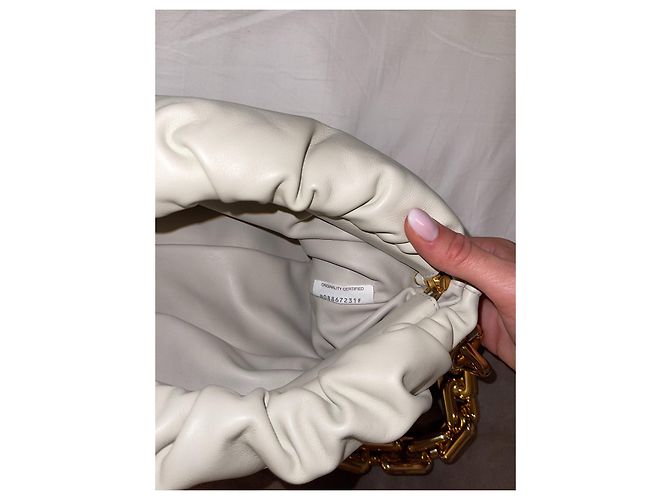 Borsa a catena Bottega Veneta in pelle Eggshell Bianco sporco - vista 2