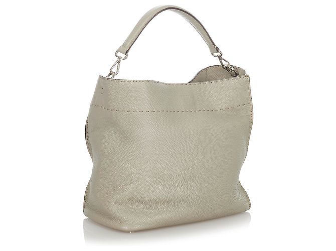 Fendi Selleria Ledertasche in Grau - Ansicht 2
