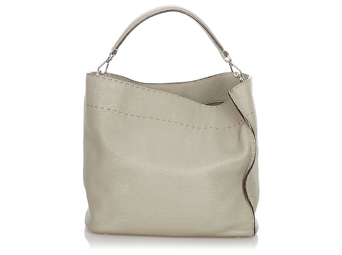 Fendi Selleria Ledertasche in Grau - Ansicht 3