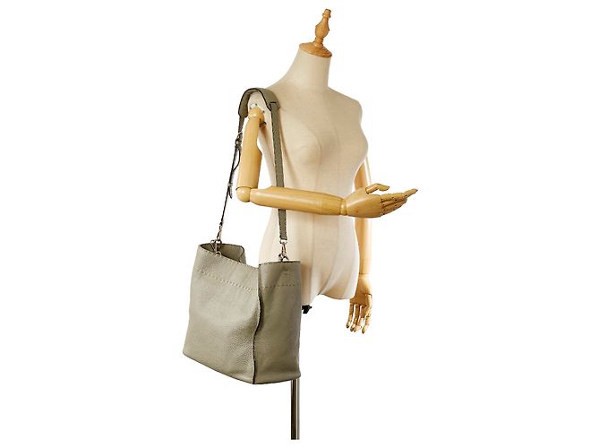 Fendi Selleria Ledertasche in Grau - Ansicht 8
