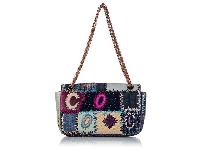 Bolsa de retalhos Chanel Multi CC Turnlock Tweed Multicor - vista 3