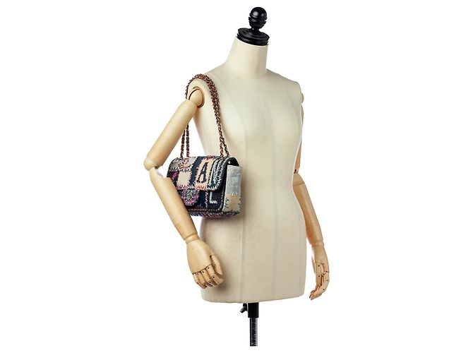 Bolsa de retalhos Chanel Multi CC Turnlock Tweed Multicor - vista 6
