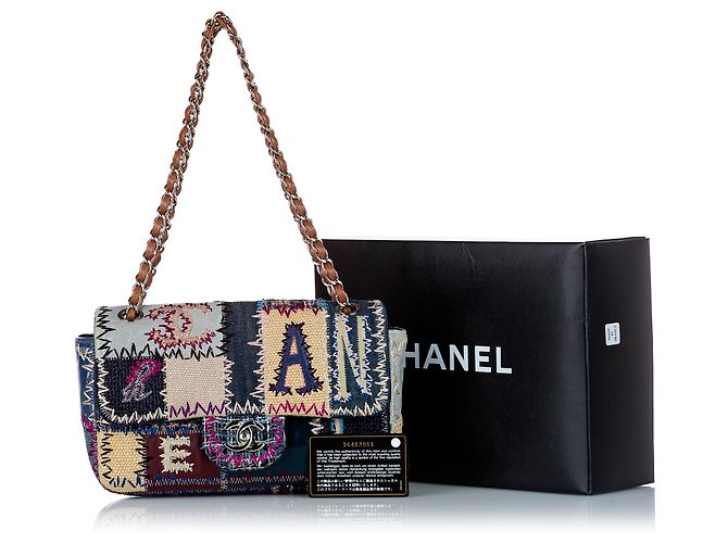 Bolsa de retalhos Chanel Multi CC Turnlock Tweed Multicor - vista 7