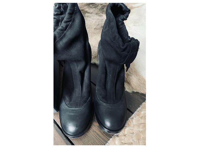 Stivaletti Rag & Bone Holt in pelle e nabuk neri Nero - vista 10