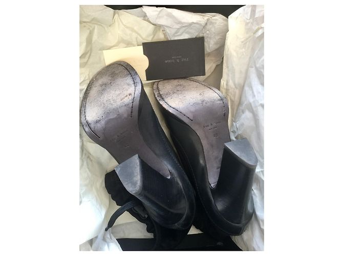 Stivaletti Rag & Bone Holt in pelle e nabuk neri Nero - vista 12