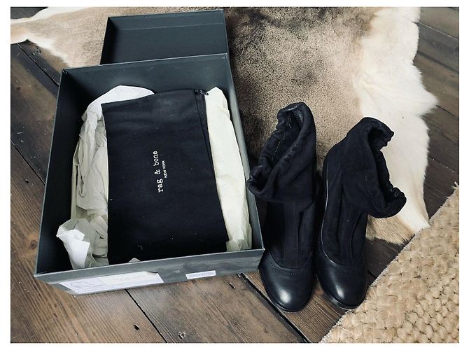 Stivaletti Rag & Bone Holt in pelle e nabuk neri Nero - vista 8