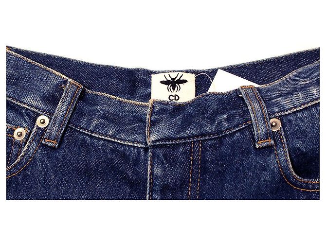 Christian Dior STONE BLUE COTTON DENIM DIOR SHORTS - vista 3