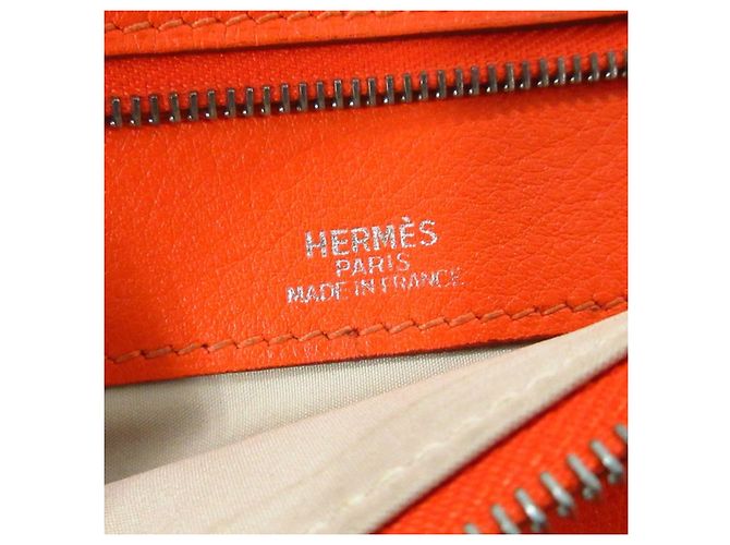 Hermès Bolsa plana de couro hermes Laranja - vista 3