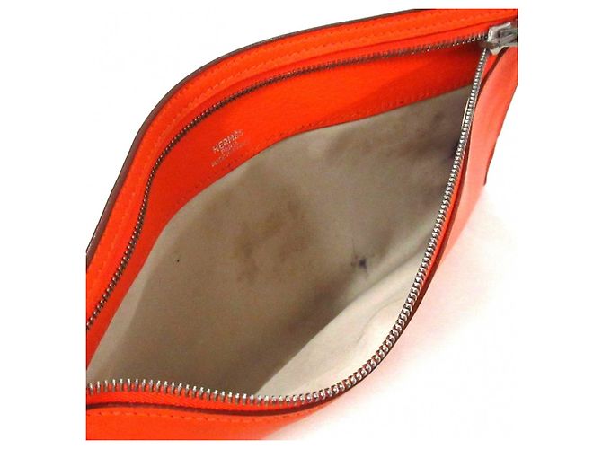 Hermès Bolsa plana de couro hermes Laranja - vista 5