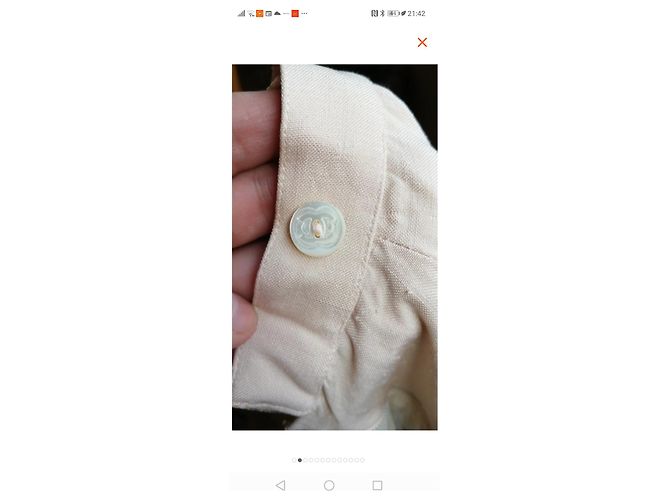 Falda Chanel de seda beige - vista 13