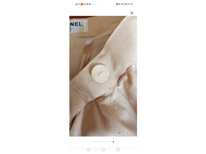 Falda Chanel de seda beige - vista 2