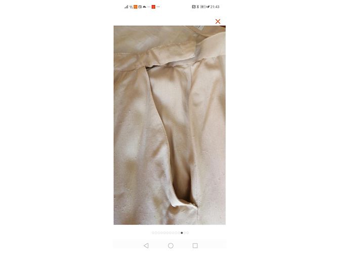 Falda Chanel de seda beige - vista 4