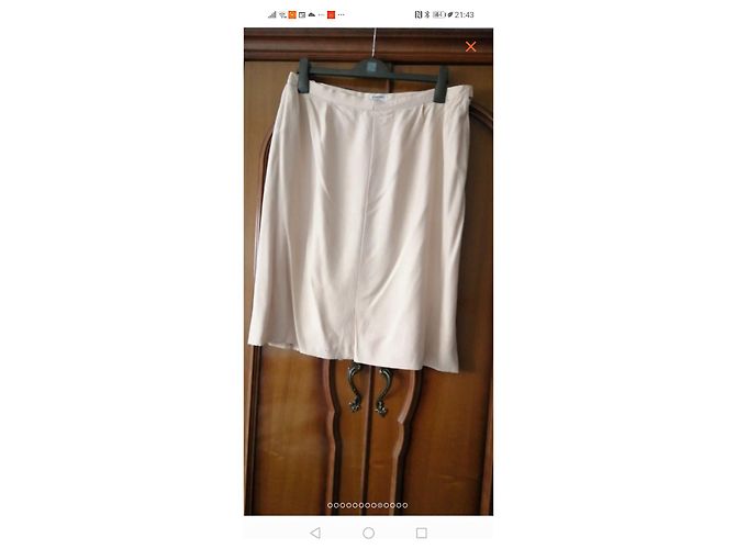 Falda Chanel de seda beige - vista 6