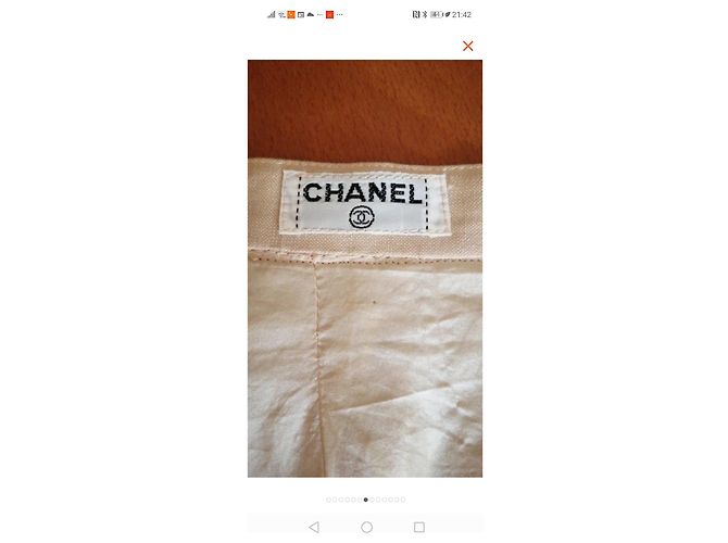 Falda Chanel de seda beige - vista 8