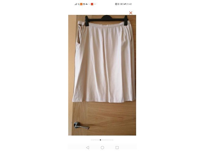 Falda Chanel de seda beige - vista 9