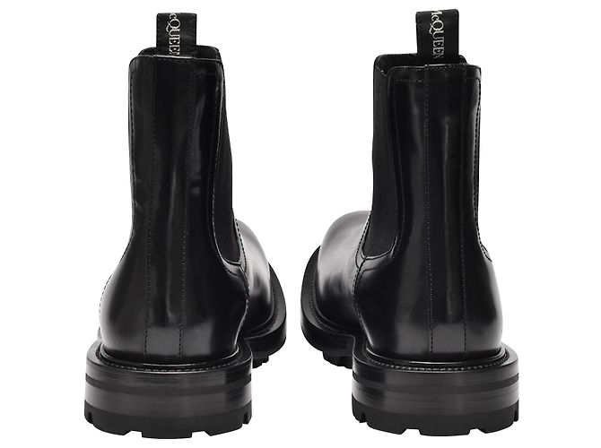 Alexander Mcqueen Stivali Watson in pelle nera - vista 2