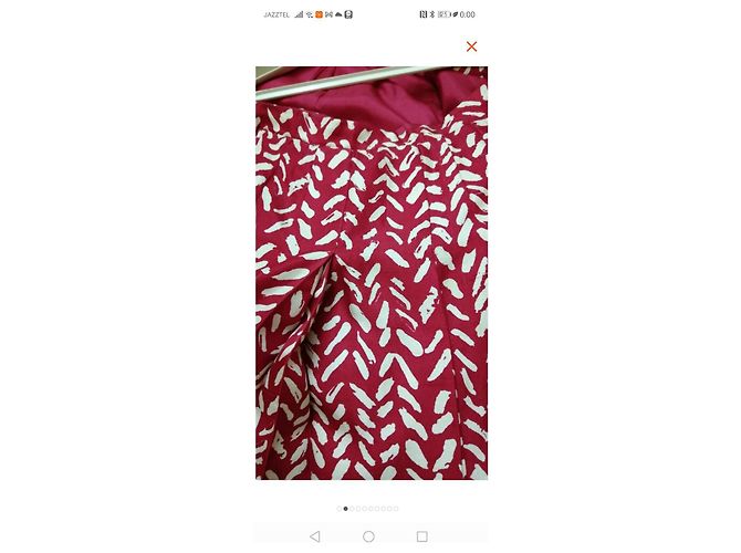 Autre Marque Conjunto de saia e casaco Lori's Azzaro em seda branco e vermelho escuro Bordeaux - vista 10