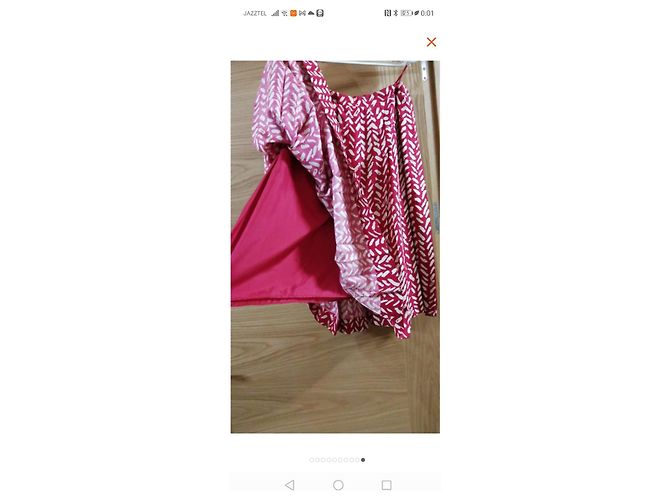 Autre Marque Conjunto de saia e casaco Lori's Azzaro em seda branco e vermelho escuro Bordeaux - vista 4