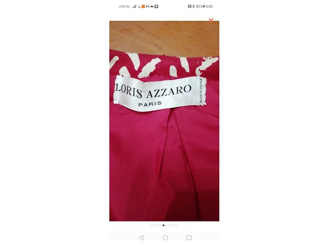 Autre Marque Conjunto de saia e casaco Lori's Azzaro em seda branco e vermelho escuro Bordeaux - vista 8