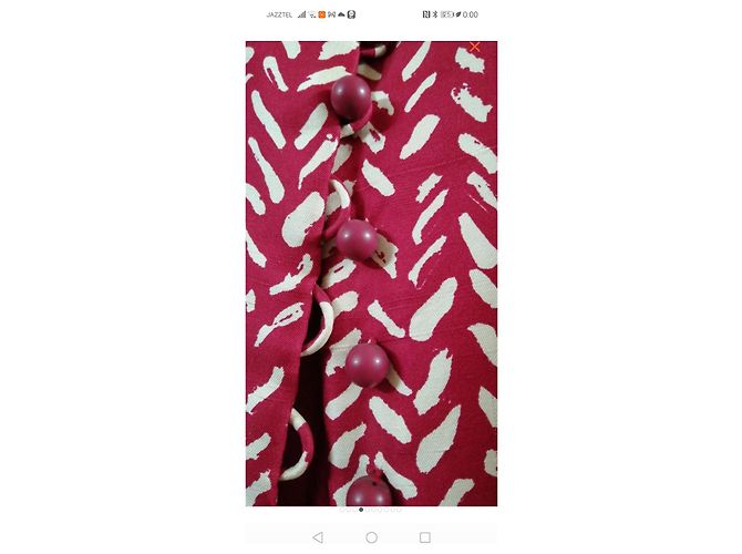 Autre Marque Conjunto de saia e casaco Lori's Azzaro em seda branco e vermelho escuro Bordeaux - vista 9