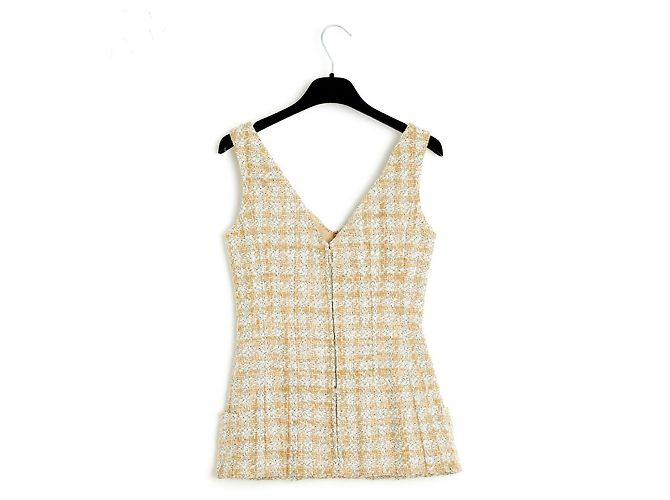 Chanel 93P TOP CORSET BEIGE TWEED FR38 - vista 4