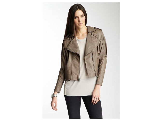 Twenty8twelve by S.Miller Taupefarbene Bikerjacke mit Reißverschluss - Ansicht 2