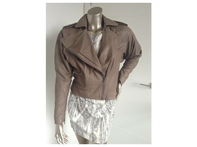 Twenty8twelve by S.Miller Taupefarbene Bikerjacke mit Reißverschluss - Ansicht 3