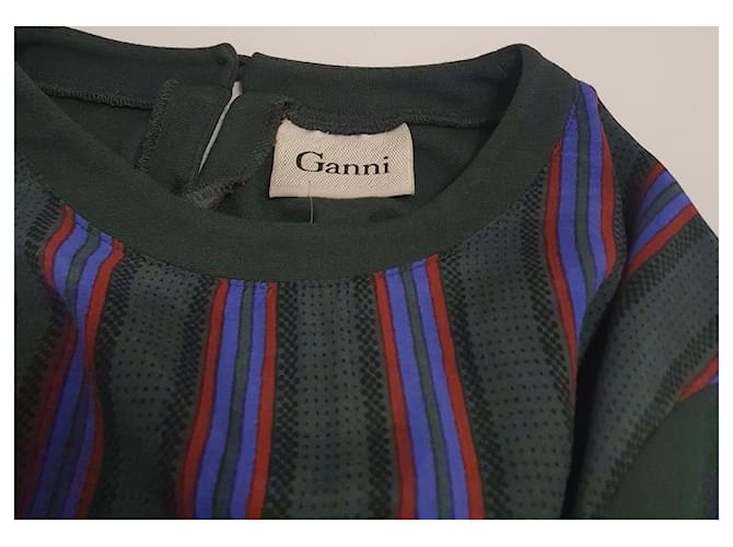 Ganni Viskose Pullover Grün Mehrfarben - Ansicht 5