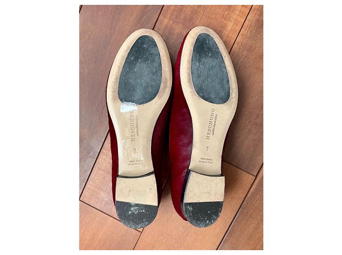 Mocassini Heschung in pelle di vitello rosso bordeaux 39 Bordò - vista 2